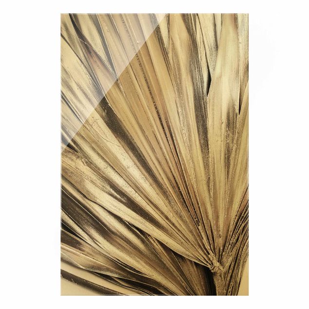 Tableau décoration Feuilles de palmier dorées