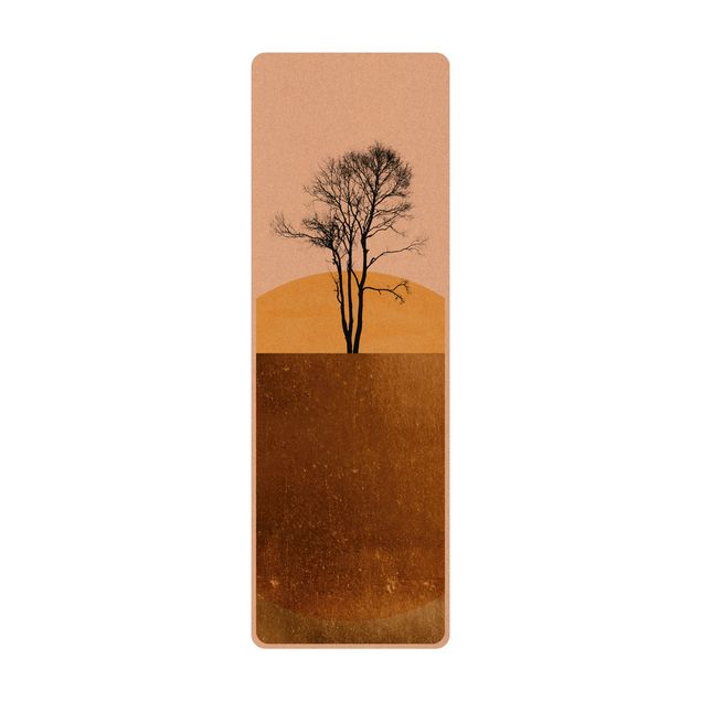 Tapis de yoga - Golden Sun With Tree