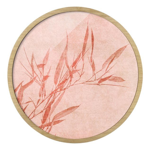 Tableaux modernes Bambou Rose Soleil Doré