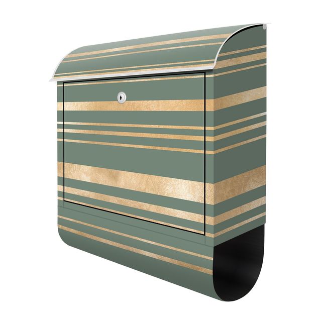 Letterbox - Golden Stripes Green Backdrop