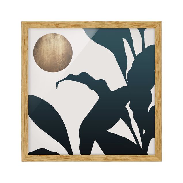 Tableau moderne Lune dorée dans la jungle