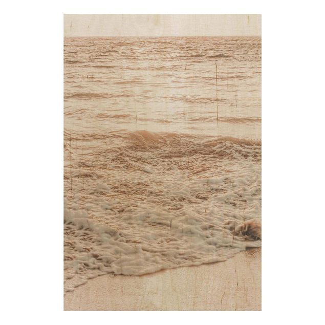 Tableaux en bois avec paysage Plage dorée