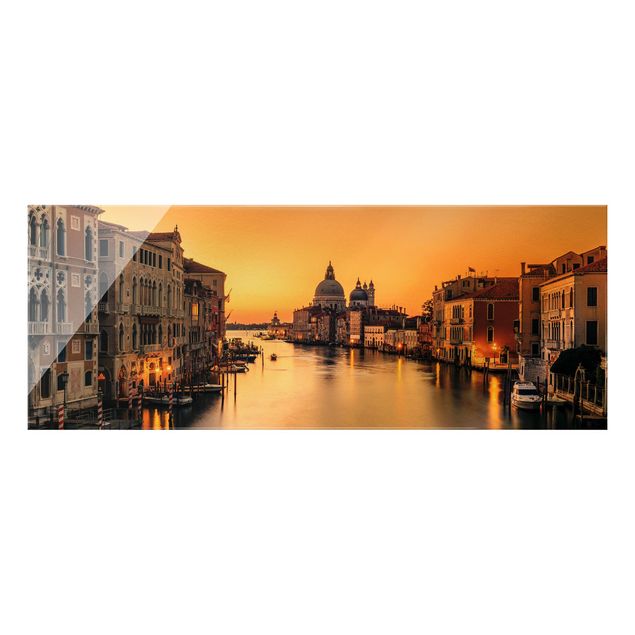 Tableaux en verre architecture & skyline Venise dorée