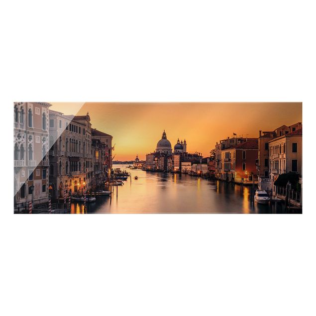 Tableaux en verre architecture & skyline Venise dorée