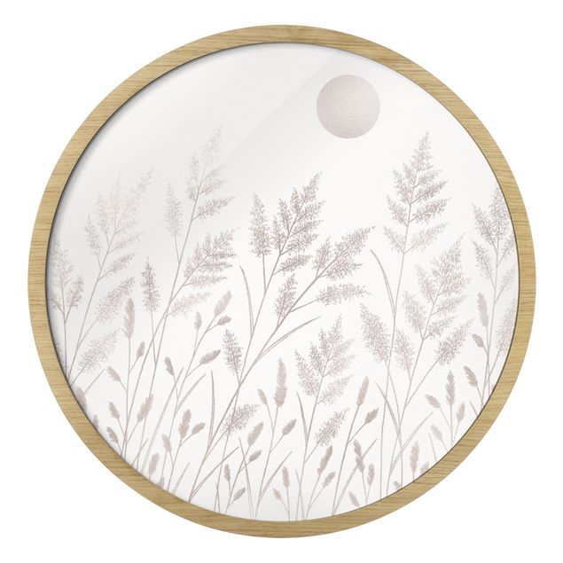 Affiches encadrées reproductions Herbes et lune en argent