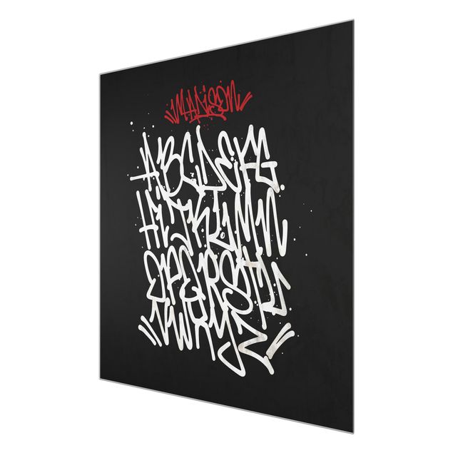 Tableaux en verre magnétique Graffiti Art Alphabet