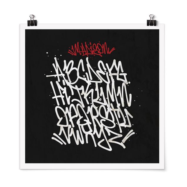 Tableau noir Graffiti Art Alphabet