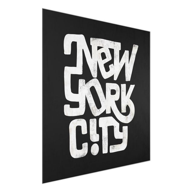 Tableaux en verre citations Graffiti Art Calligraphy New York City Black