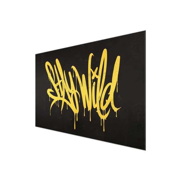 Tableaux en verre magnétique Graffiti Art Stay Wild