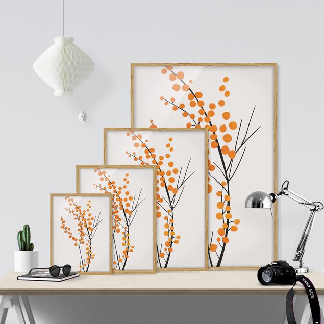 Tableaux fleurs Monde végétal graphique - Baies Orange
