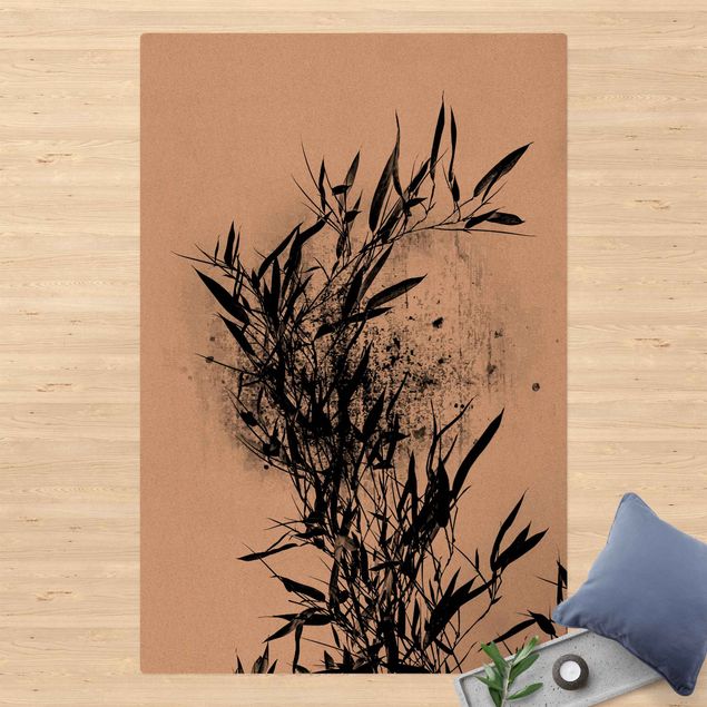tapis motif bambou Monde végétal graphique - Bambou noir