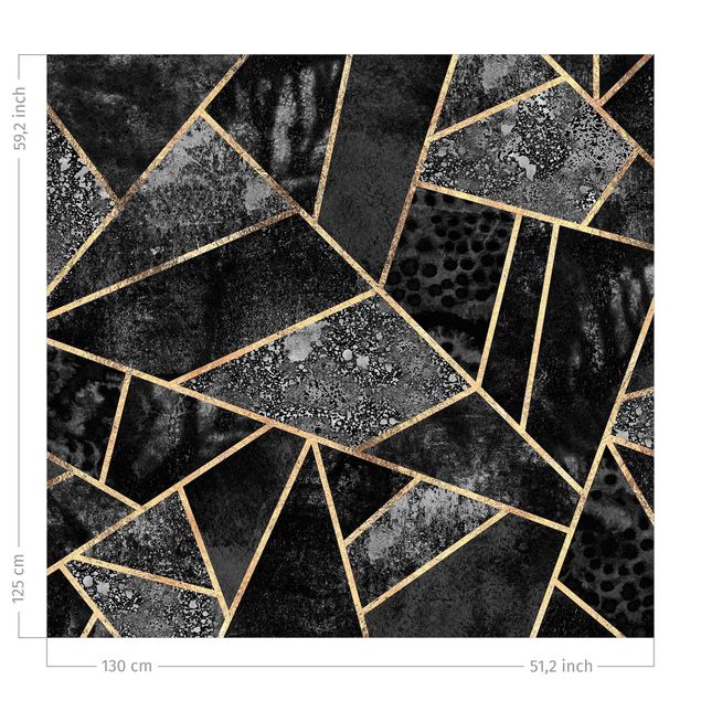 rideaux modernes Gray Triangles Gold