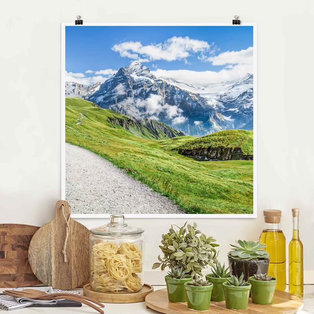 Déco murale cuisine Panorama de Grindelwald