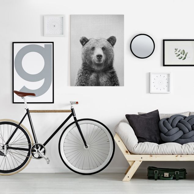 Tableau ours Ours Grizzly Gustel Noir et Blanc