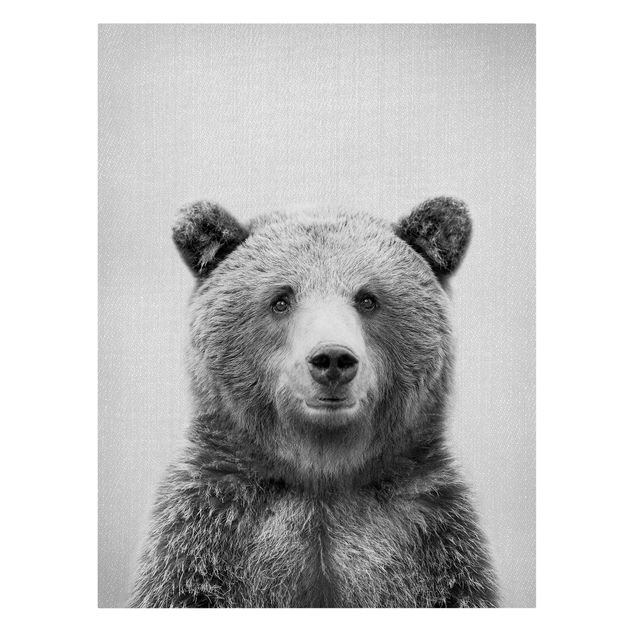 Tableau animaux Ours Grizzly Gustel Noir et Blanc