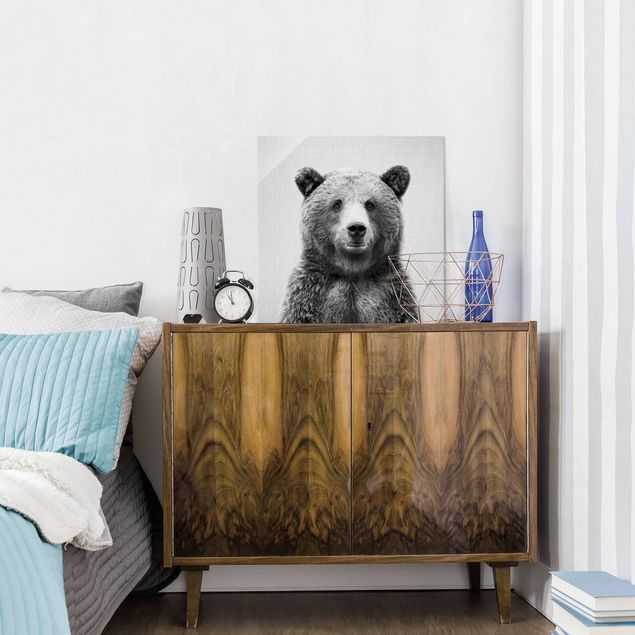 Tableaux ours Ours Grizzly Gustel Noir et Blanc