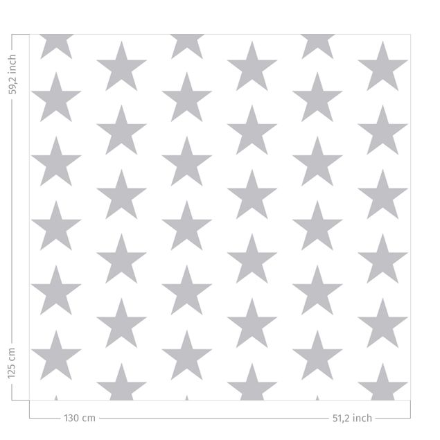 rideaux cuisine moderne Large Gray Stars On White