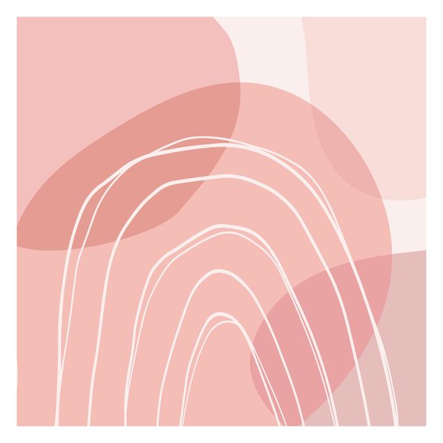 papier peint xxl Grandes formes circulaires en arc-en-ciel - rose