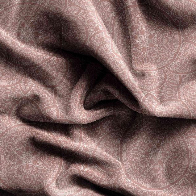 rideaux motifs Large Mandala Pattern In Antique Pink