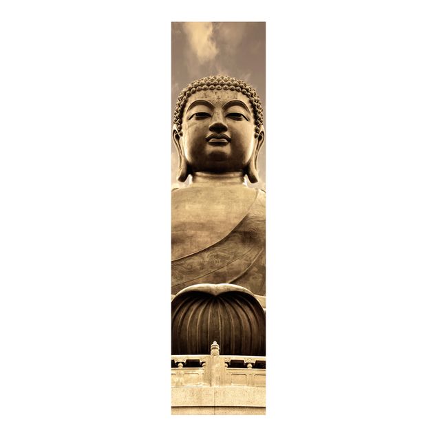 Panneaux rideaux coulissants Grand Bouddha Sépia