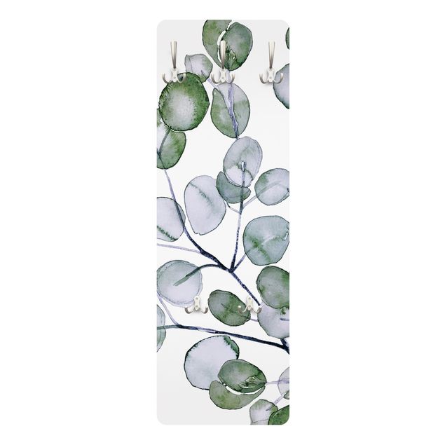 Porte-manteau - Green Watercolour Eucalyptus Branch