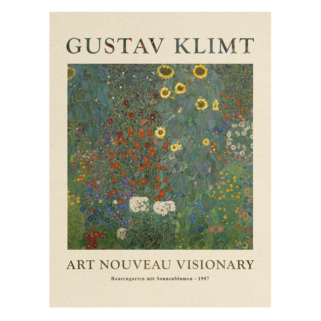 Tableau moderne Gustav Klimt - Jardin du fermier avec tournesols - Édition musée