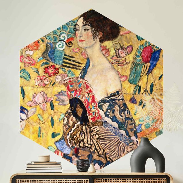 Tableaux art nouveau Gustav Klimt - Dame à l'éventail