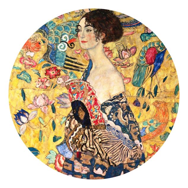 Papier peint moderne Gustav Klimt - Dame à l'éventail
