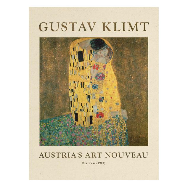 Tableau amour Gustav Klimt - Le baiser - Édition musée