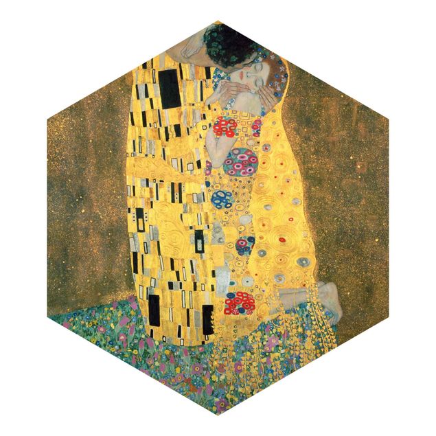 Papier peint hexagonal Gustav Klimt - Le baiser