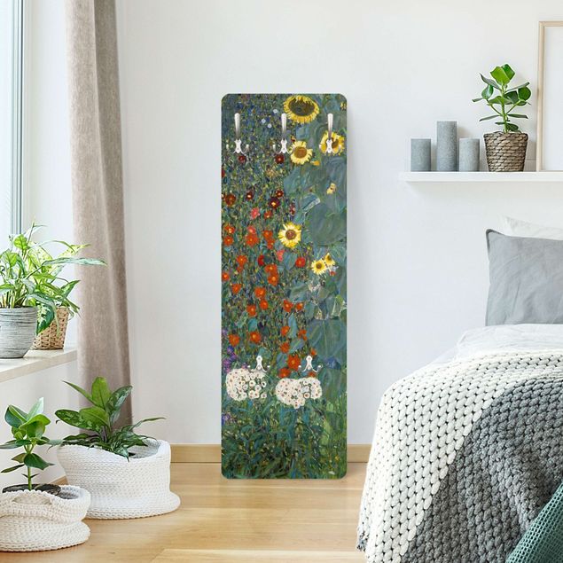 Porte-manteaux muraux avec fleurs Gustav Klimt - Tournesols de jardin