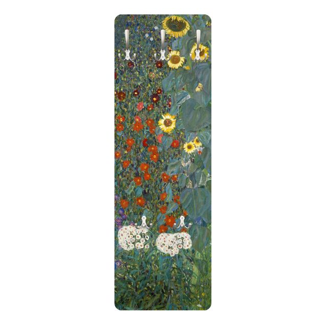 Porte-manteaux muraux verts Gustav Klimt - Tournesols de jardin