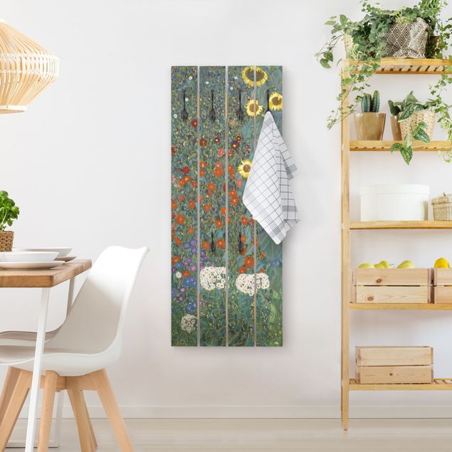 Porte-manteaux muraux avec fleurs Gustav Klimt - Tournesols de jardin