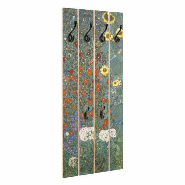 Porte-manteaux muraux effet bois Gustav Klimt - Tournesols de jardin