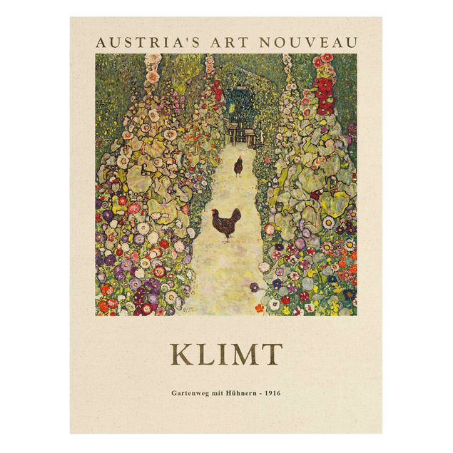 Tableaux fleurs Gustav Klimt - Chemin à travers le jardin avec des poules - Édition musée