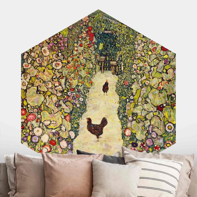 Décorations cuisine Gustav Klimt - Chemin de jardin avec poules