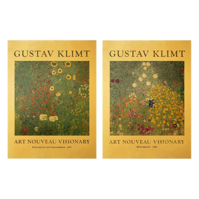 Tableau floral Gustav Klimt - Jardin du fermier - Édition musée