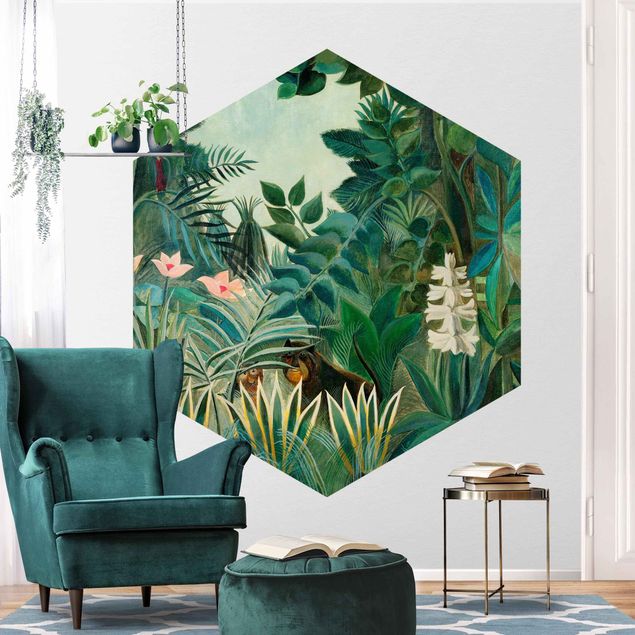 Papier peint floral Henri Rousseau - La jungle équatoriale