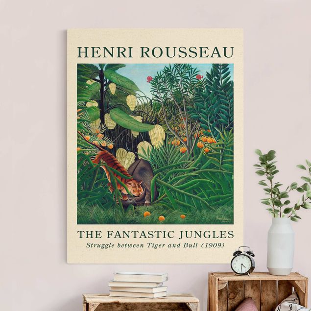 Toile tigre Henri Rousseau - Combat entre un tigre et un buffle - Édition musée