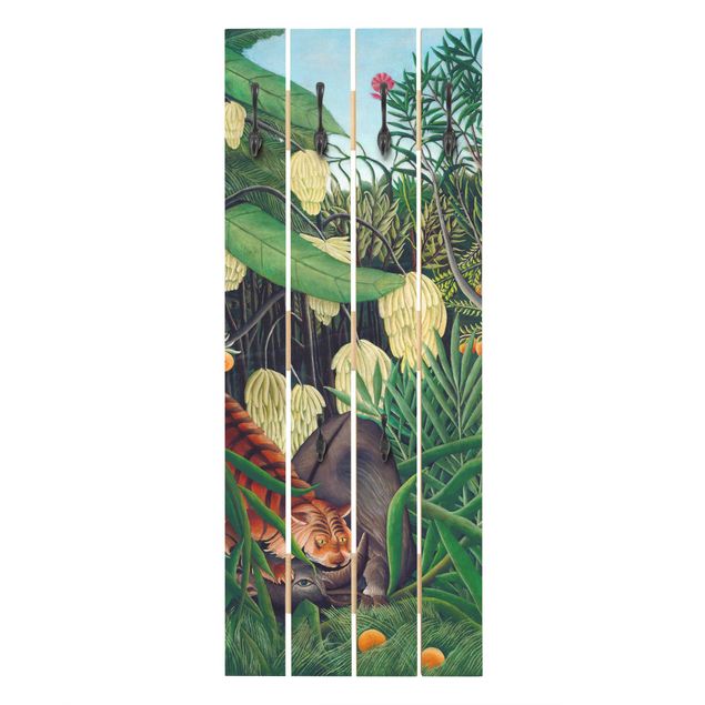 Porte manteaux muraux Henri Rousseau - Combat entre un tigre et un buffle