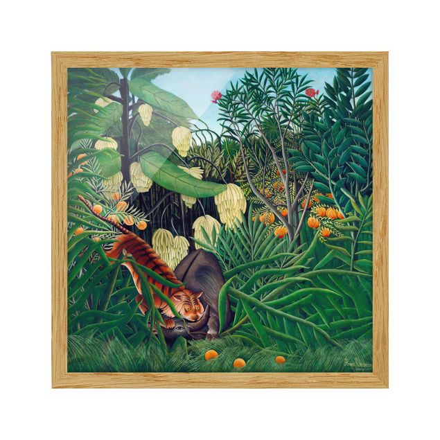 Tableau tigre Henri Rousseau - Combat entre un tigre et un buffle