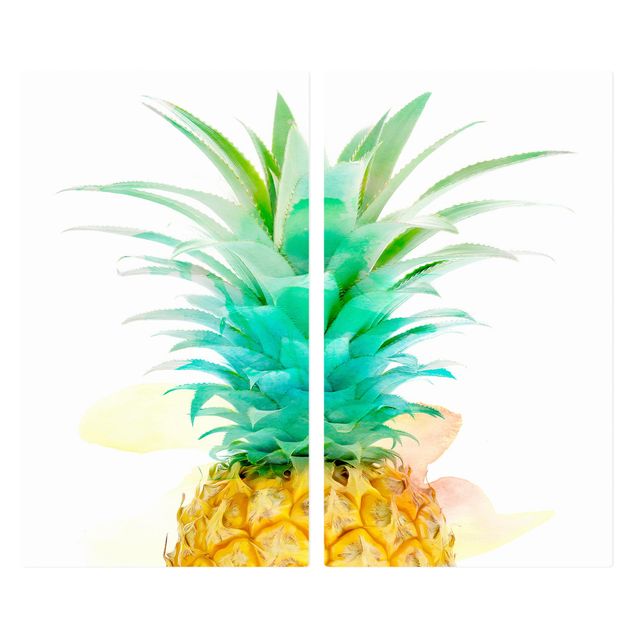 Cache plaques de cuisson en verre - Pineapple Watercolour