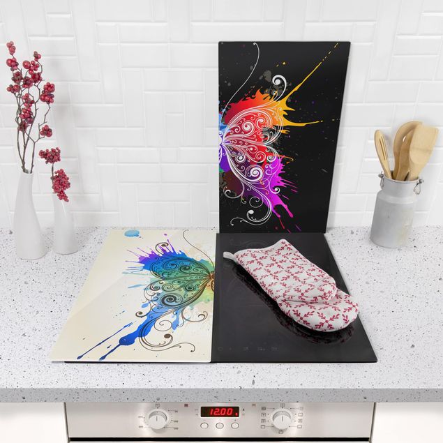 Cache plaques de cuisson en verre - Watercolour Contrast