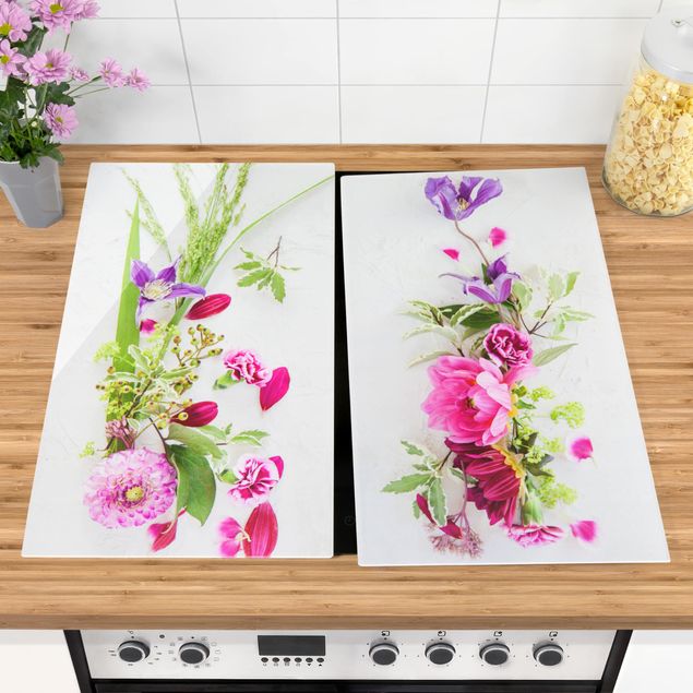 Cache plaques de cuisson fleurs Arrangement de fleurs