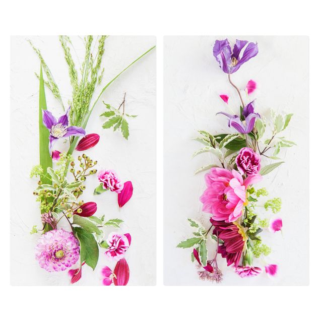 Cache plaques de cuisson en verre - Flower Arrangement