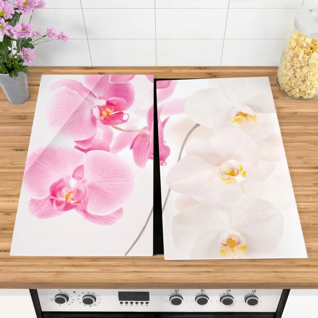Cache plaques de cuisson fleurs Orchidées délicates