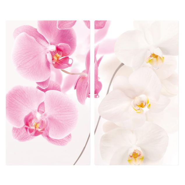 Cache plaques de cuisson en verre - Delicate Orchids