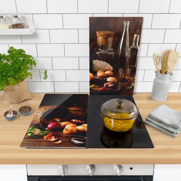 Cache plaques de cuisson en verre Cooking Fragrances en 60 x 52 cm