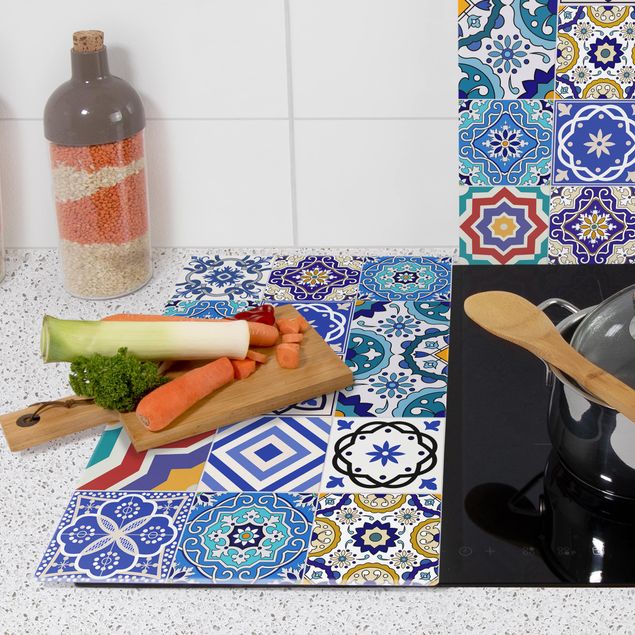 Cache plaques de cuisson en verre - Backsplash - Elaborate Portoguese Tiles