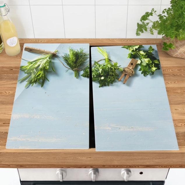 Cache plaques de cuisson fleurs Herbes en botte